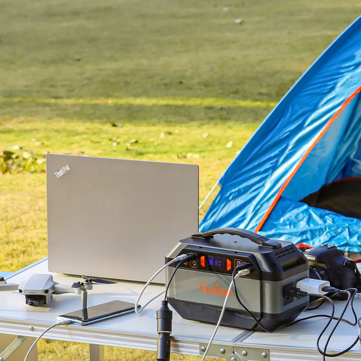 GOFORT 330W Portable Power Station; 299Wh Solar Generator Backup Power Compatible with 100W 18V Portable Solar Panel; Foldable Solar Charger with USB; 18V D C; QC 3.0 Output