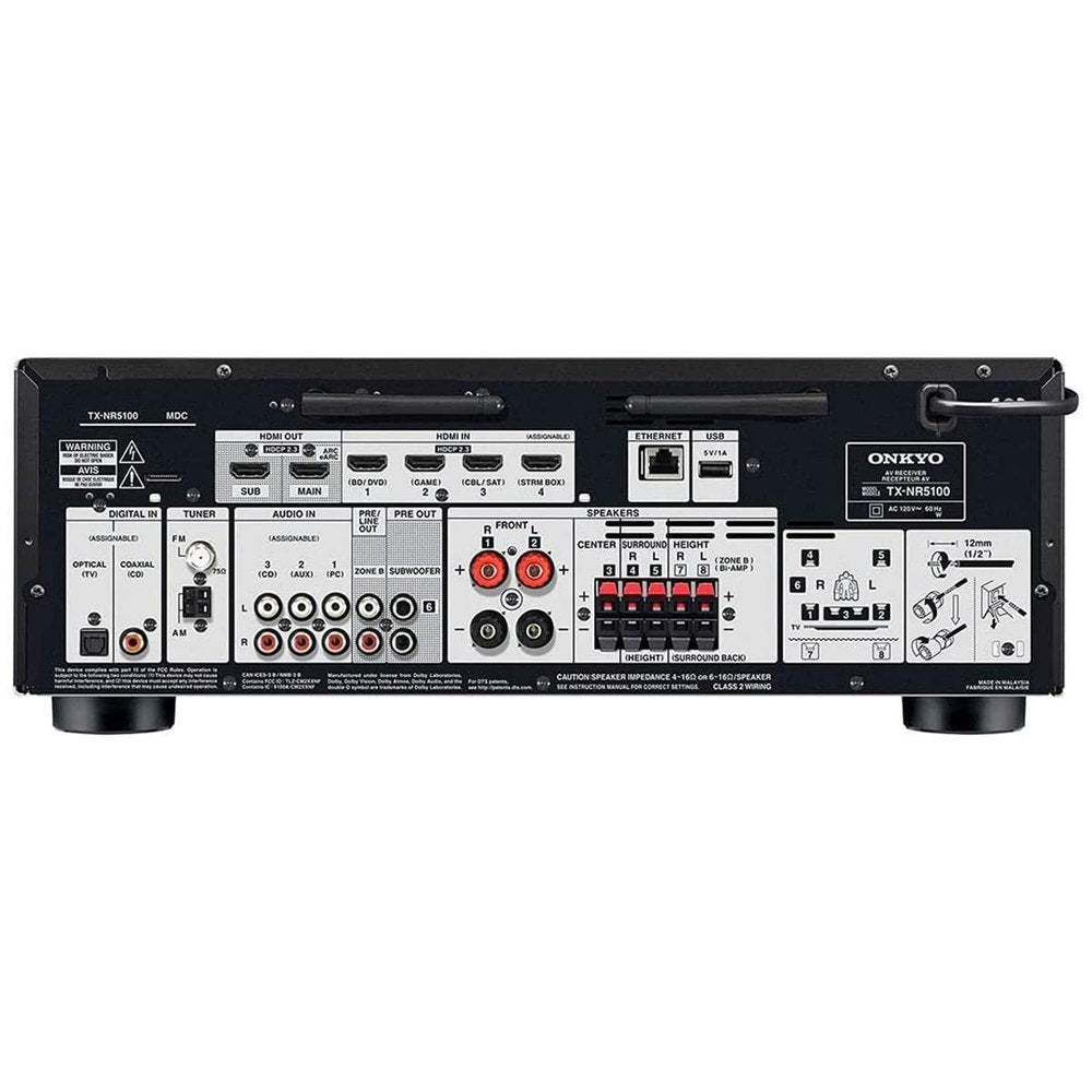 Onkyo TX-NR5100 7.2-Channel 8K Smart AV Receiver Smart Home Ecosystem integrates with Apple Airplay Alexa Google apps