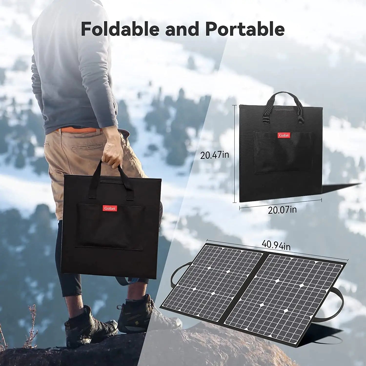 GOFORT 330W Portable Power Station; 299Wh Solar Generator Backup Power Compatible with 100W 18V Portable Solar Panel; Foldable Solar Charger with USB; 18V D C; QC 3.0 Output