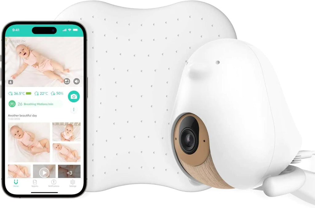 Cubo Ai Sleep Safety Bundle - Includes 1080p HD Night Vision Cubo Ai Plus Smart Baby Monitor with 3-Stand Set & Sleep Sensor Pad
